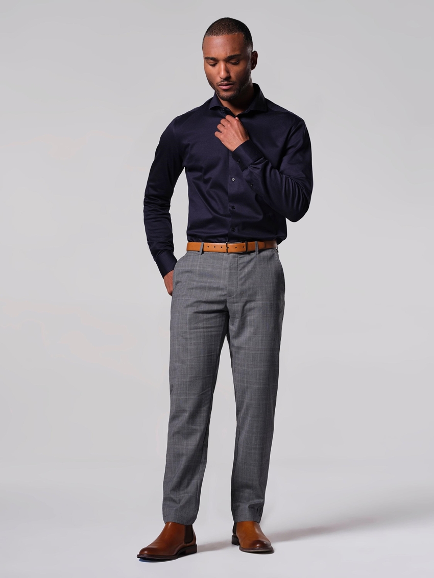 Men's Plaid Dress Pants Multi Grey