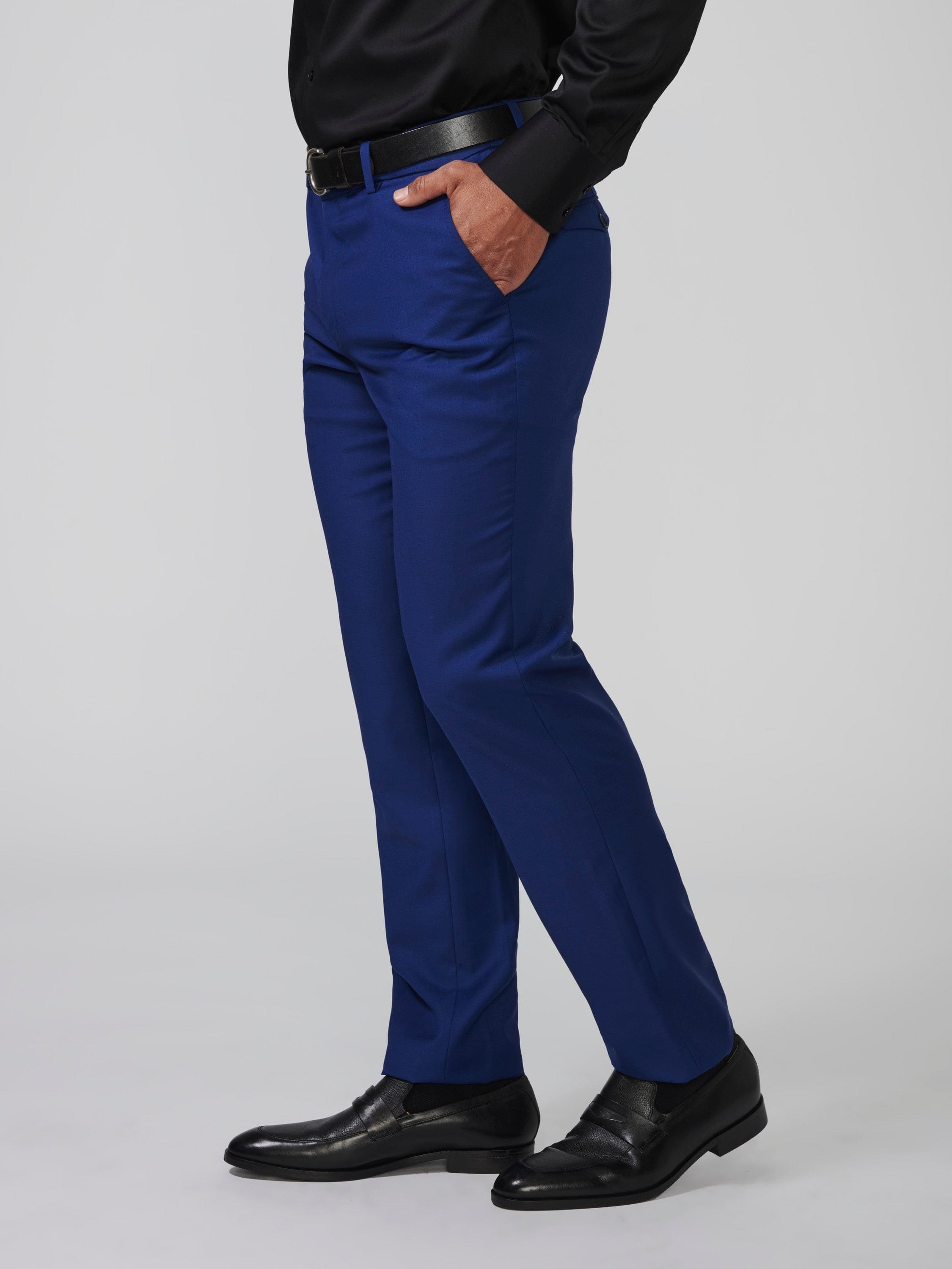 Decible Polyster Blend Formal Trousers For Man |formal pants blue | pant  trousers for men office Symbol Men Dress Pants Men's Smart FIT Dark Blue