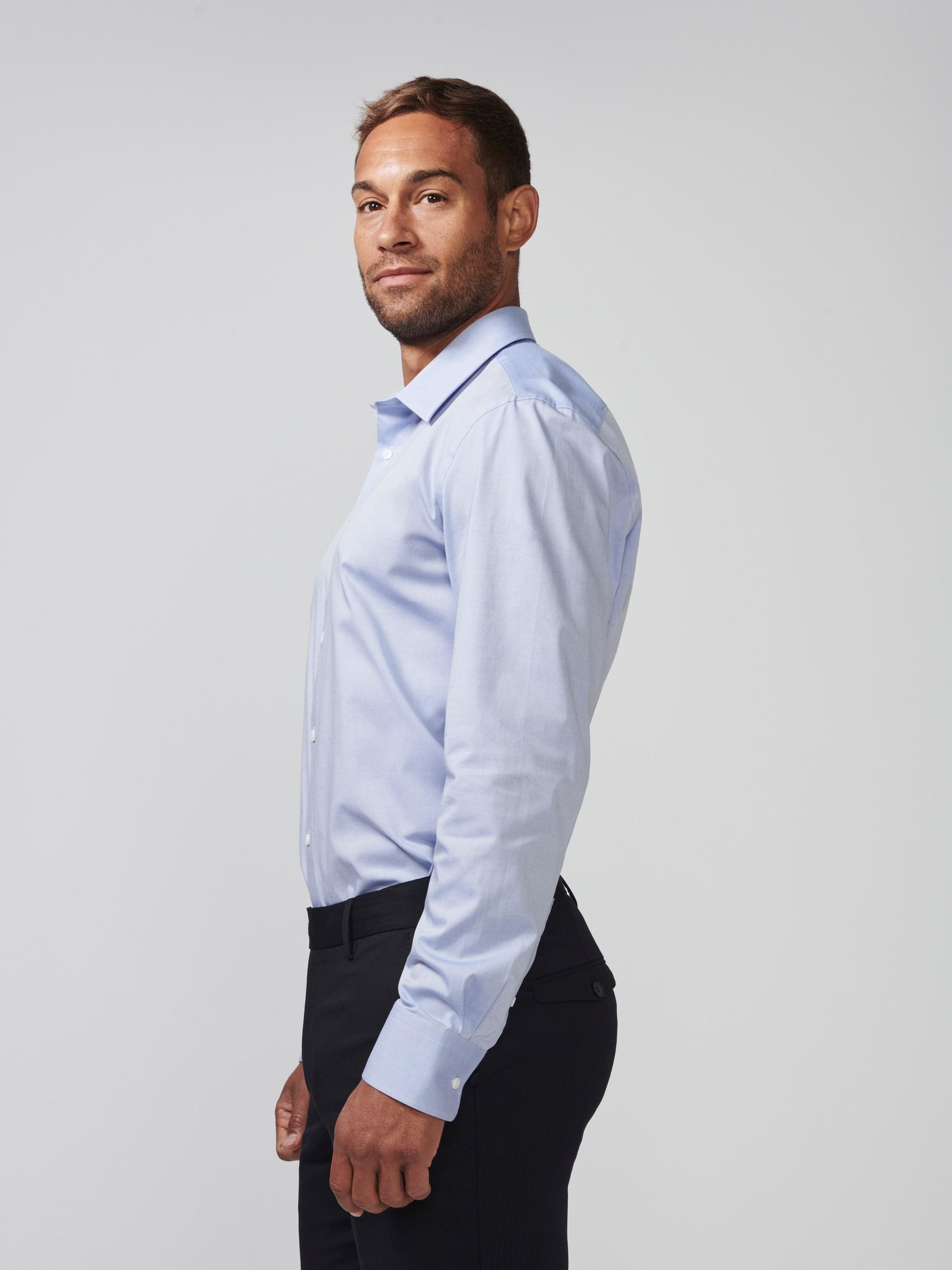 Light blue business store shirt