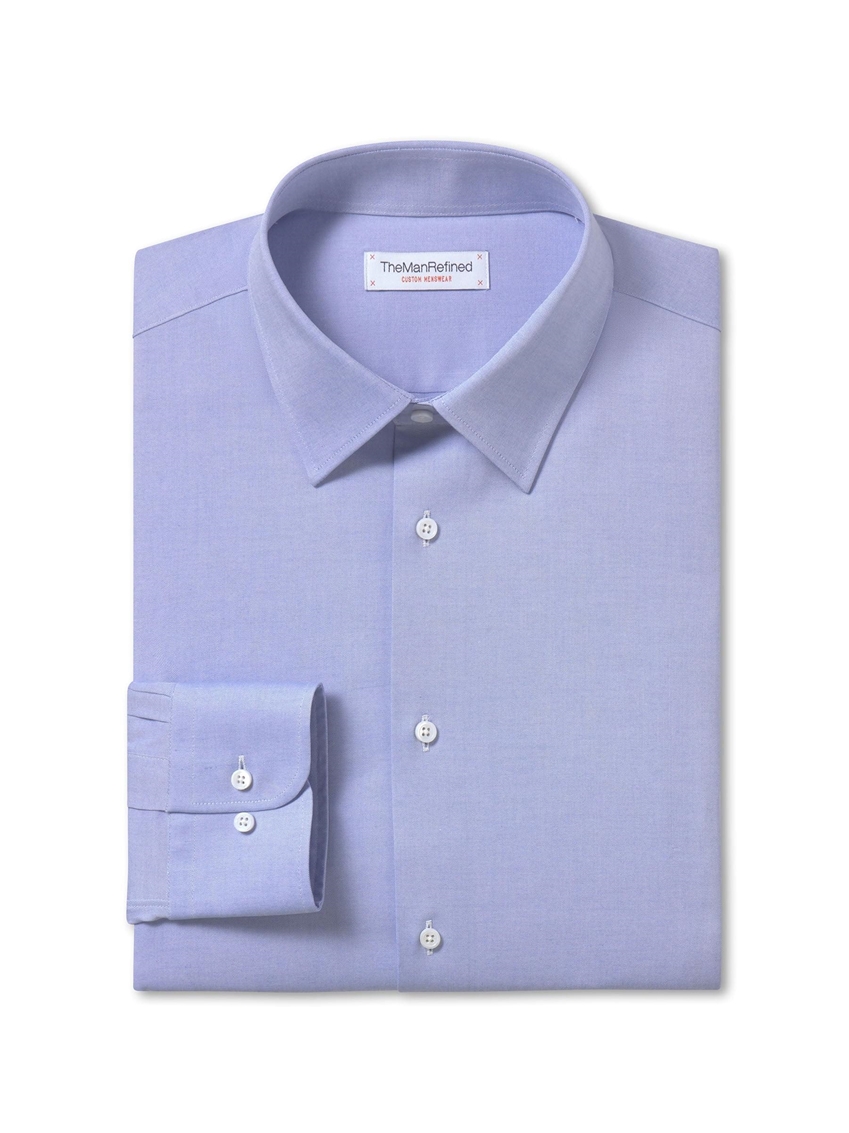 Two Tone Oxford Business Shirt - Light Blue