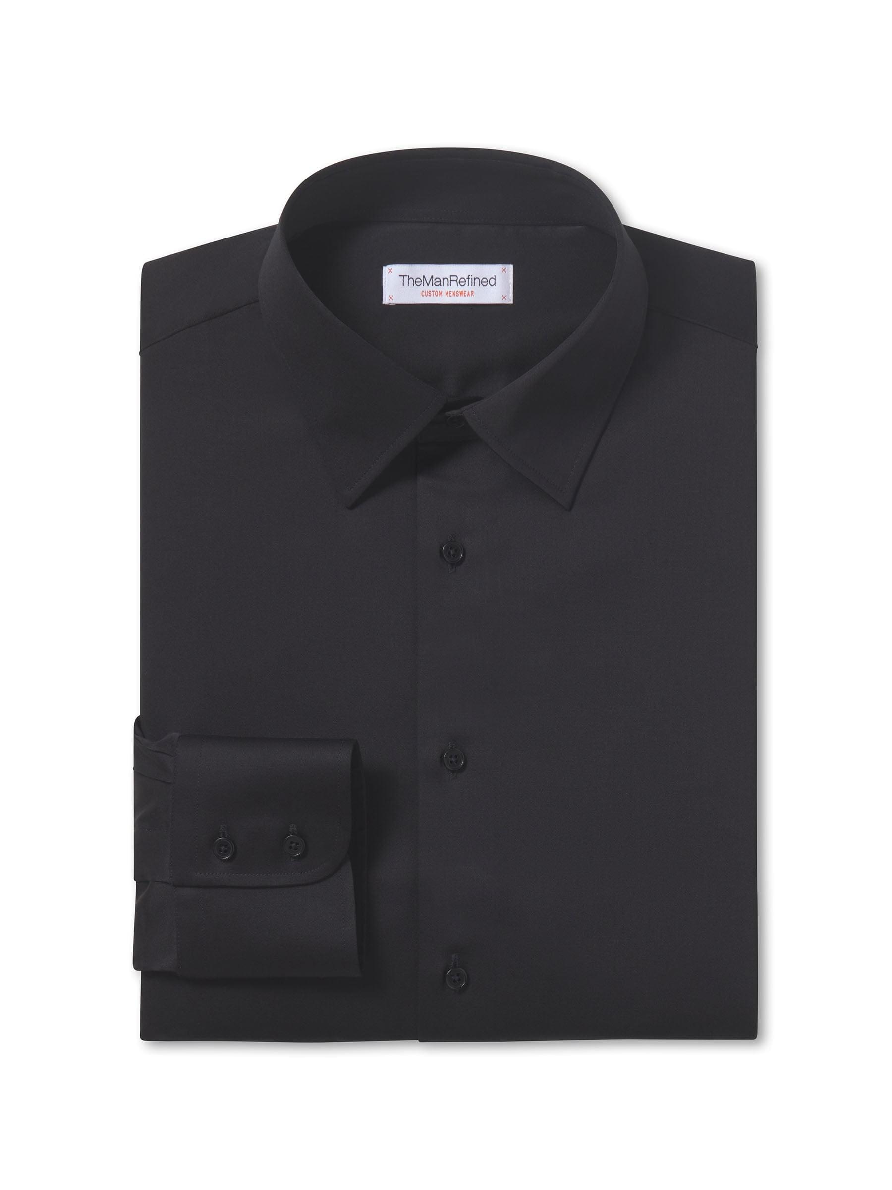 Slim Sateen Long Sleeve Shirt - Black, Shirts