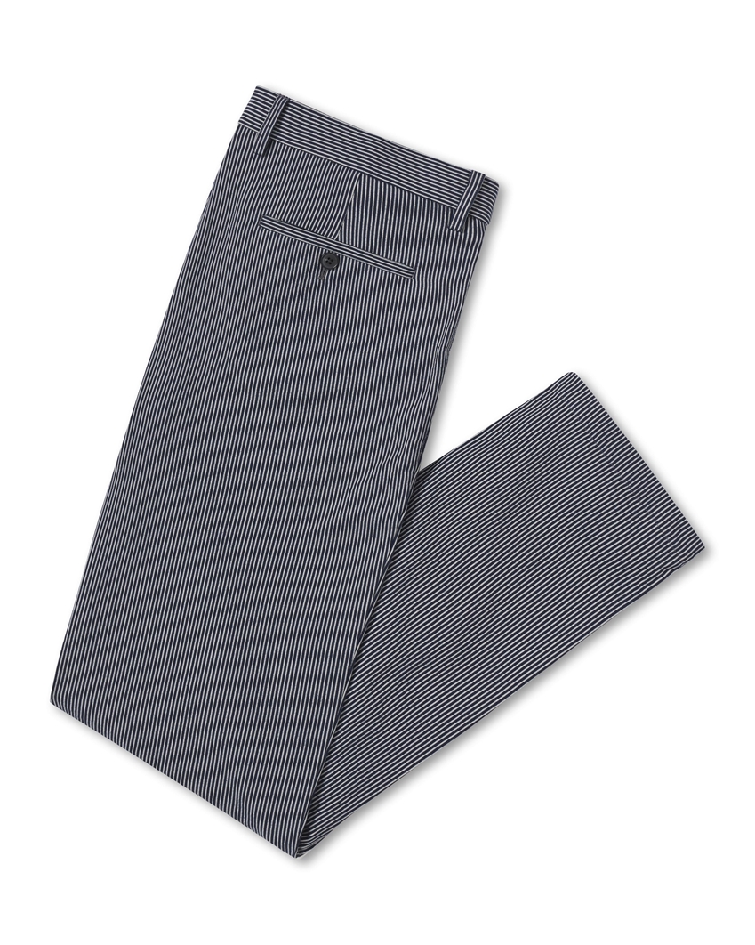 Stripe Jacquard Pants - Off White / Navy